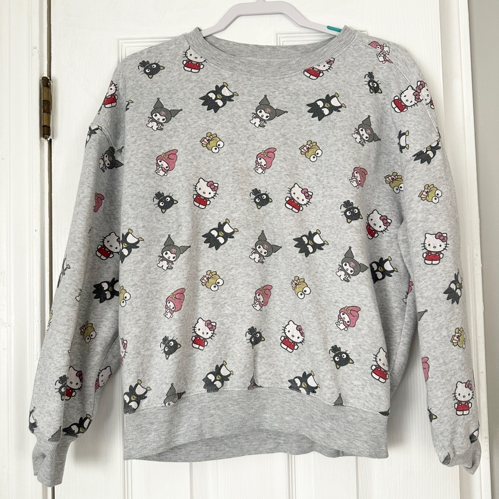 Sanrio Gray Sweater with Cute Characters